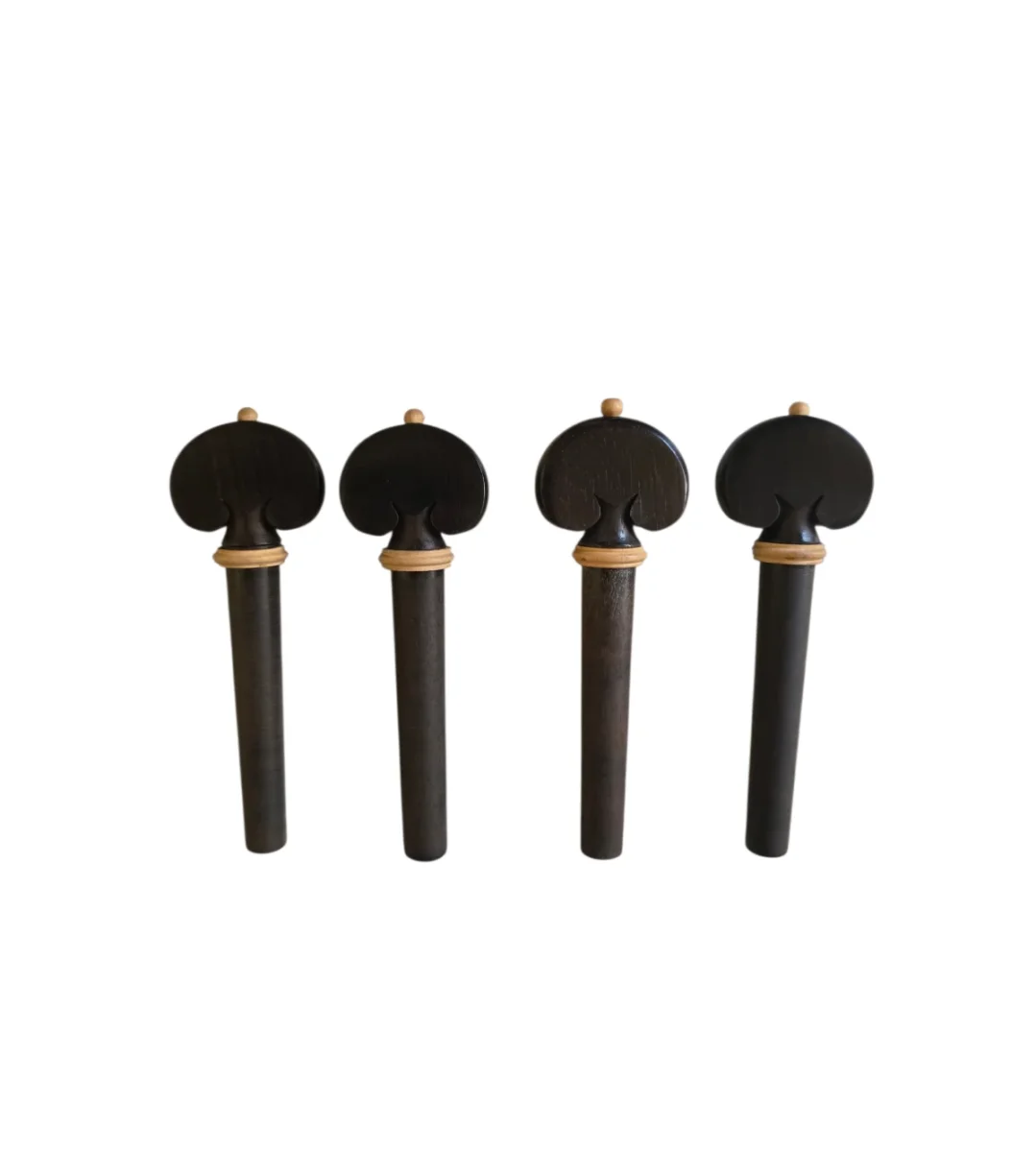 Jgo. clavijas viola corazón, ébano bolita y collar boj