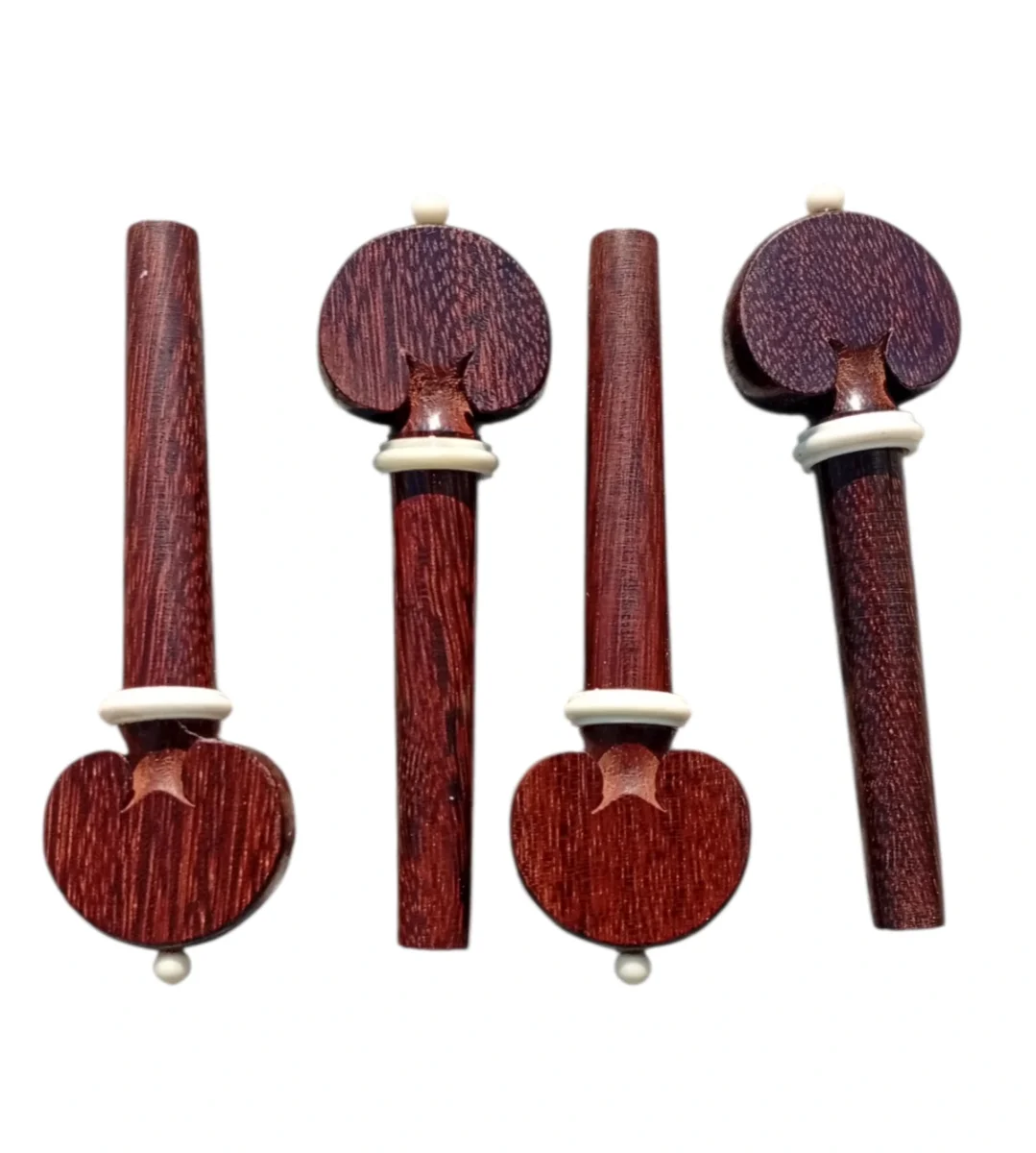 Jgo clavijas Chelo Corazón palis, bolita/collar bco.