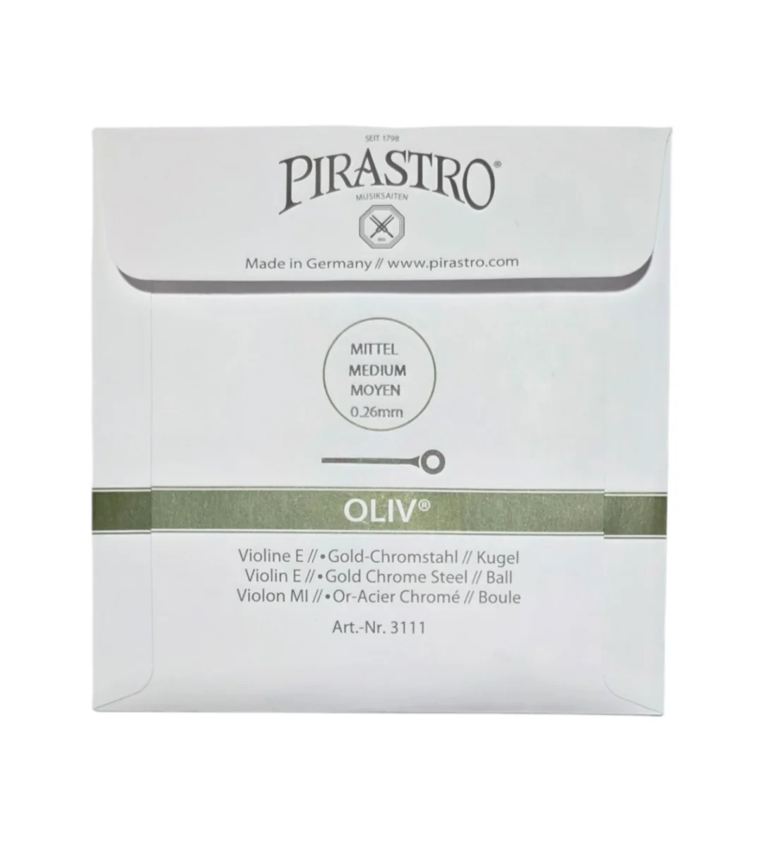 Cuerda MI/oro con bolita p. violín, Pirastro Oliv