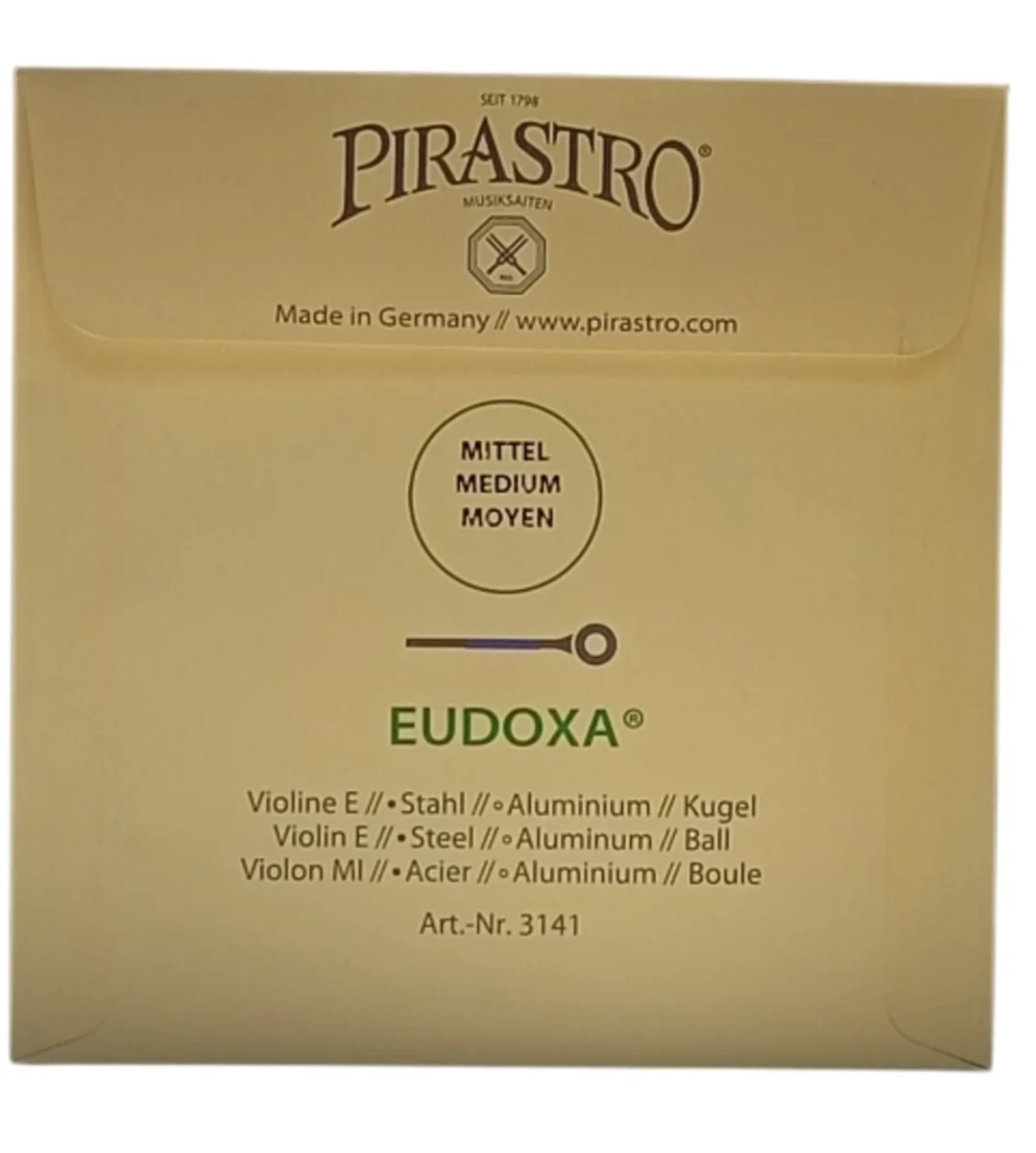 Cuerda MI/bolita p. violín, Pirastro Eudoxa aluminio