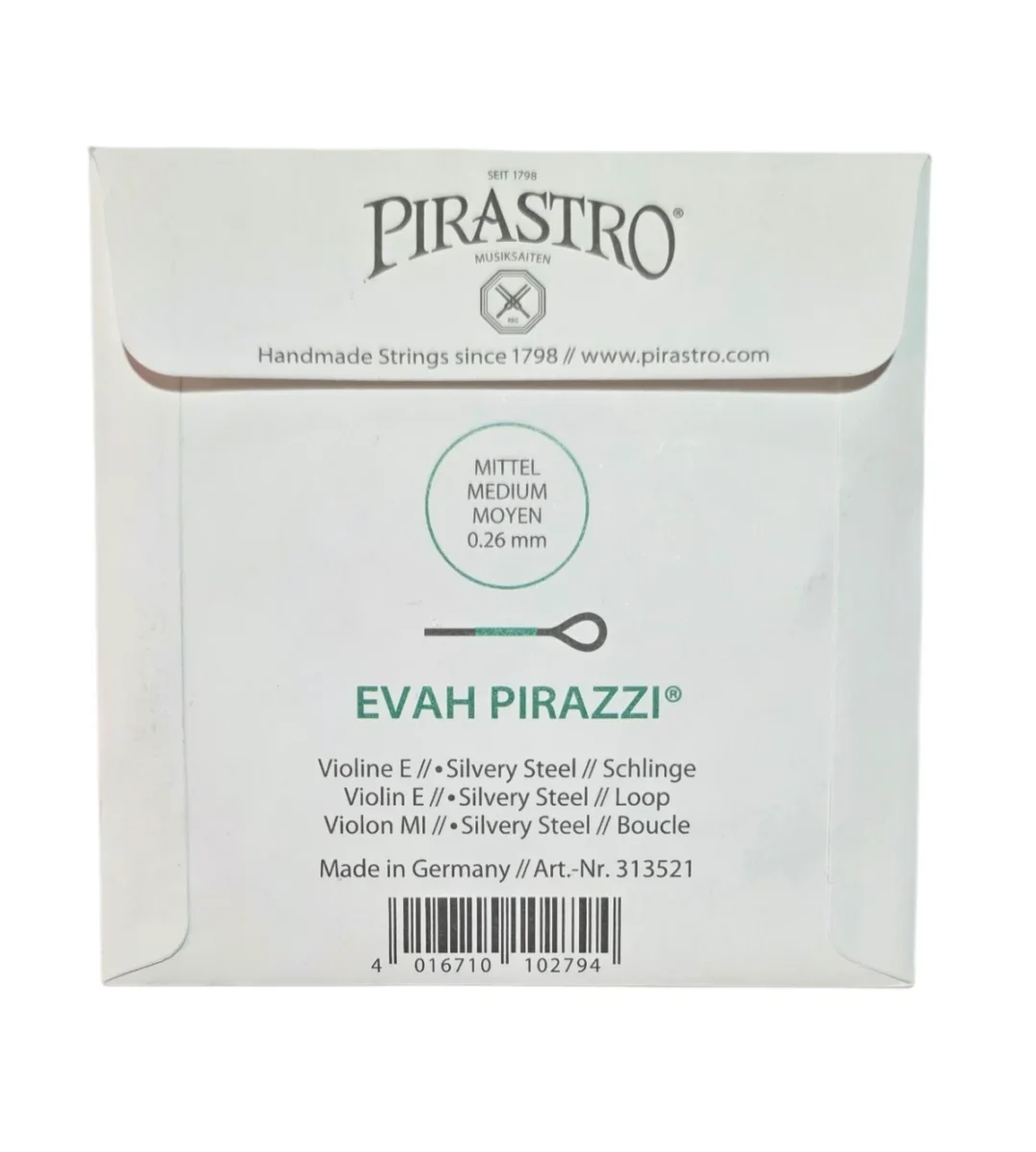 Cuerda MI p. violín Eva pirazzi acero loop