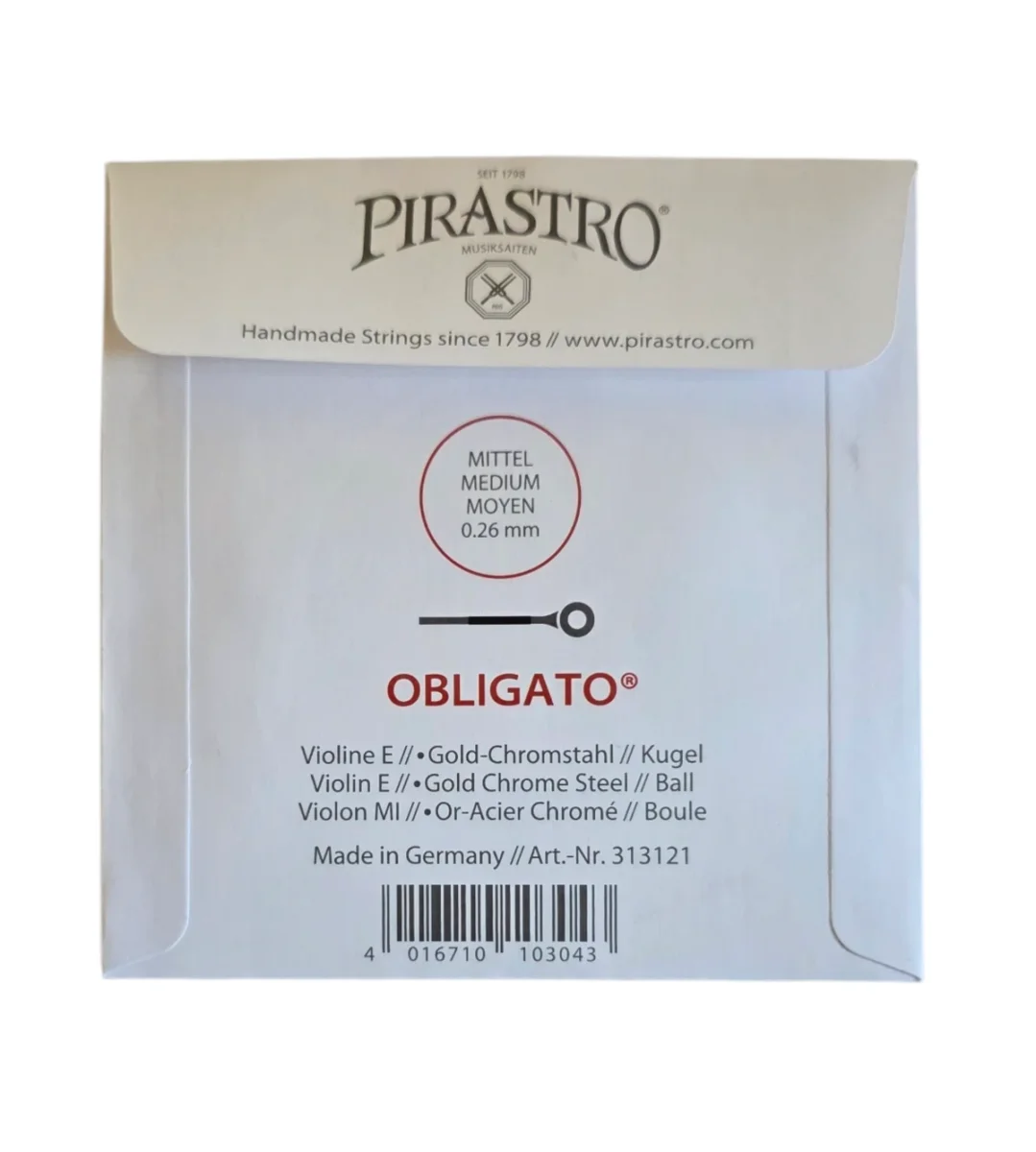 Cuerda MI/oro p. violín, Obligato