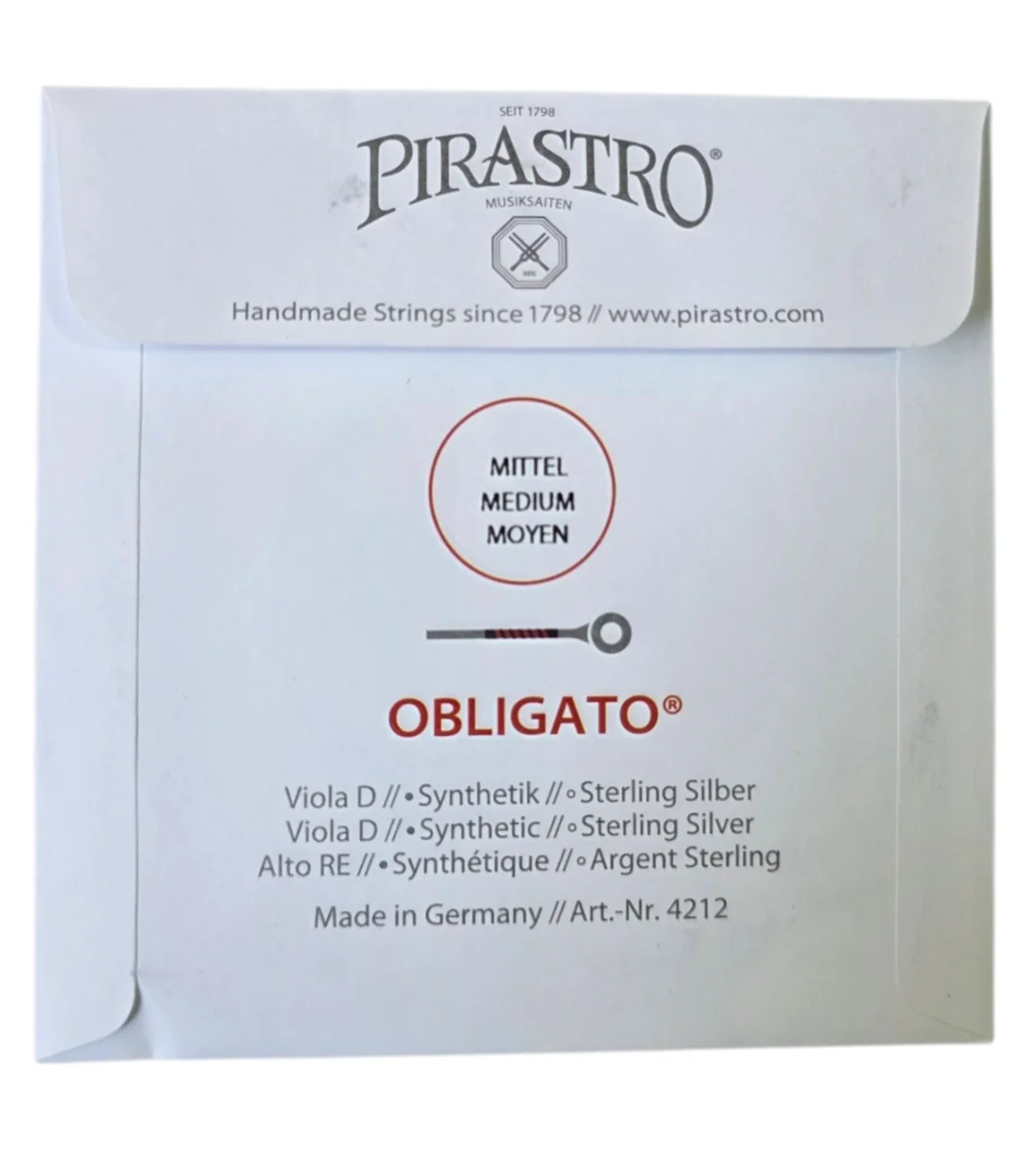 Cuerda RE p. viola, Pirastro Obligato