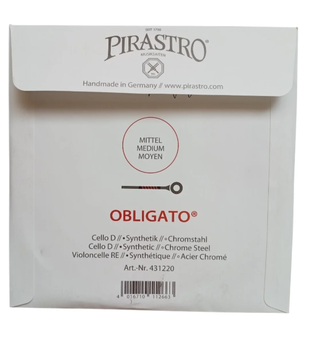 Cuerda RE p. violonchelo, Obligato