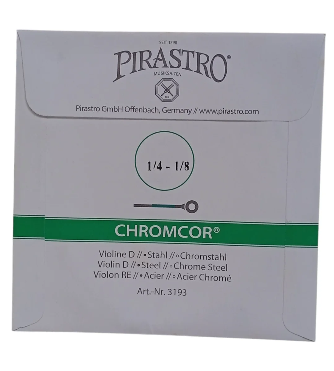 Cuerda RE p. violín 1/4-1/8, Chromcor
