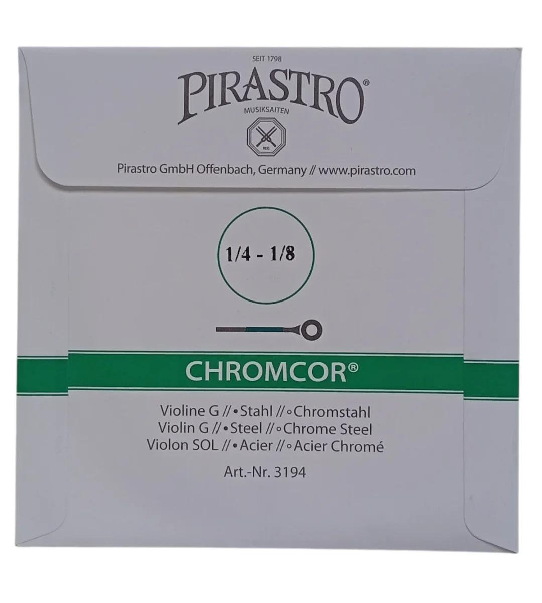 Cuerda SOL p. violín 1/4-1/8, Chromcor