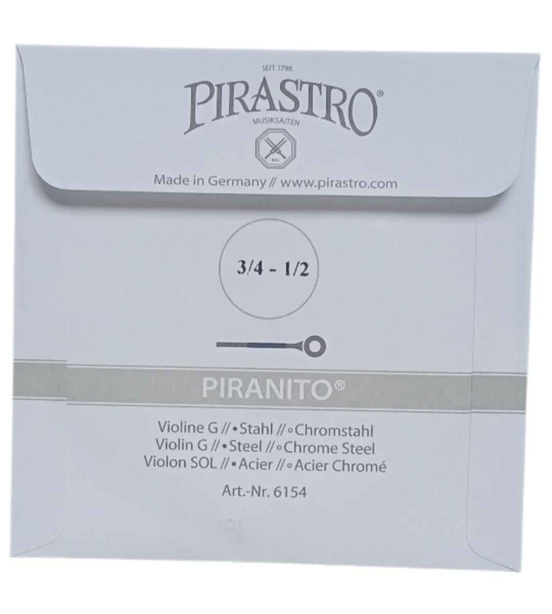 Cuerda SOL p. violín 3/4-1/2, Piranito