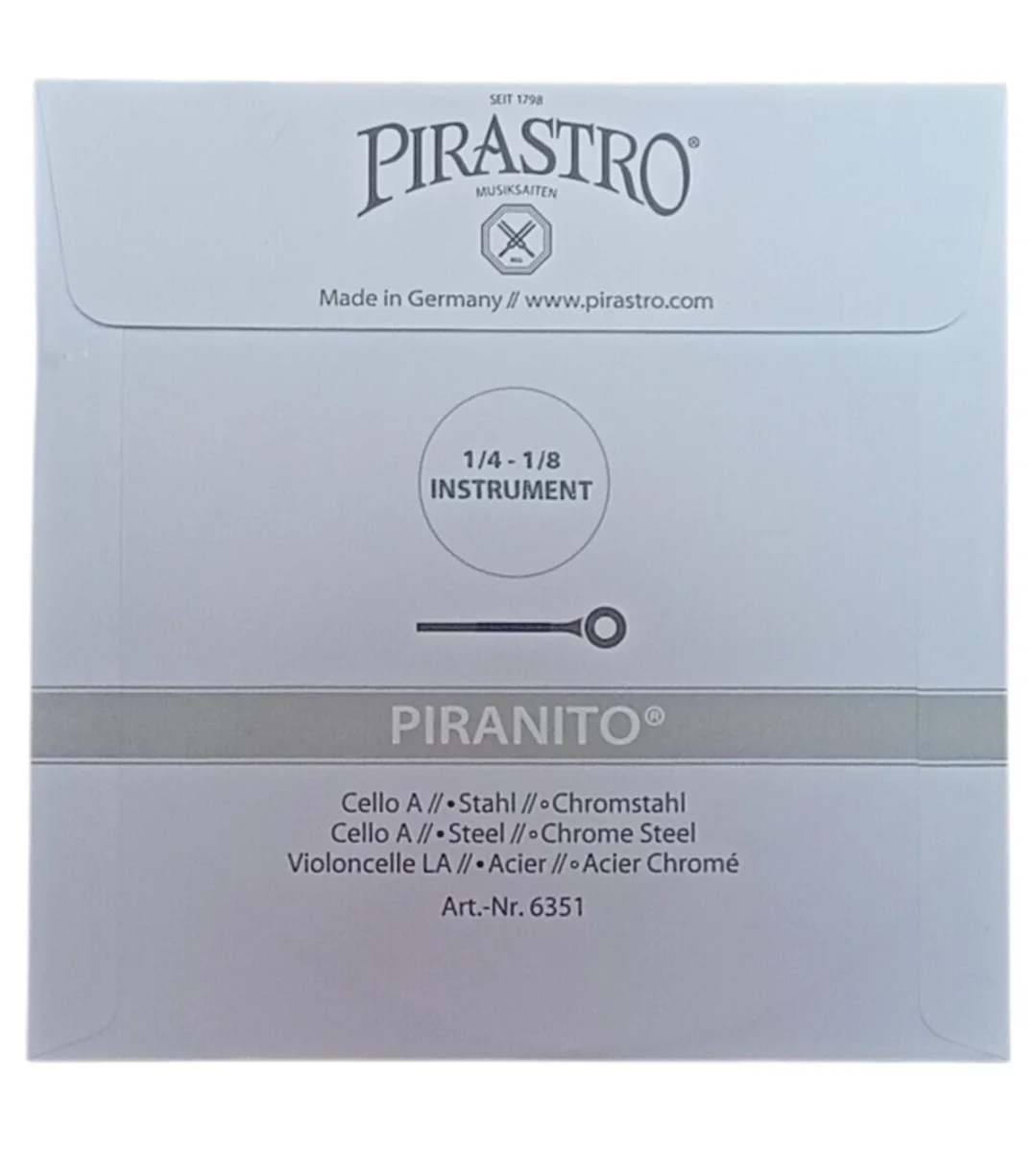 Cuerda LA p. violonchelo 1/4-1/8, Piranito