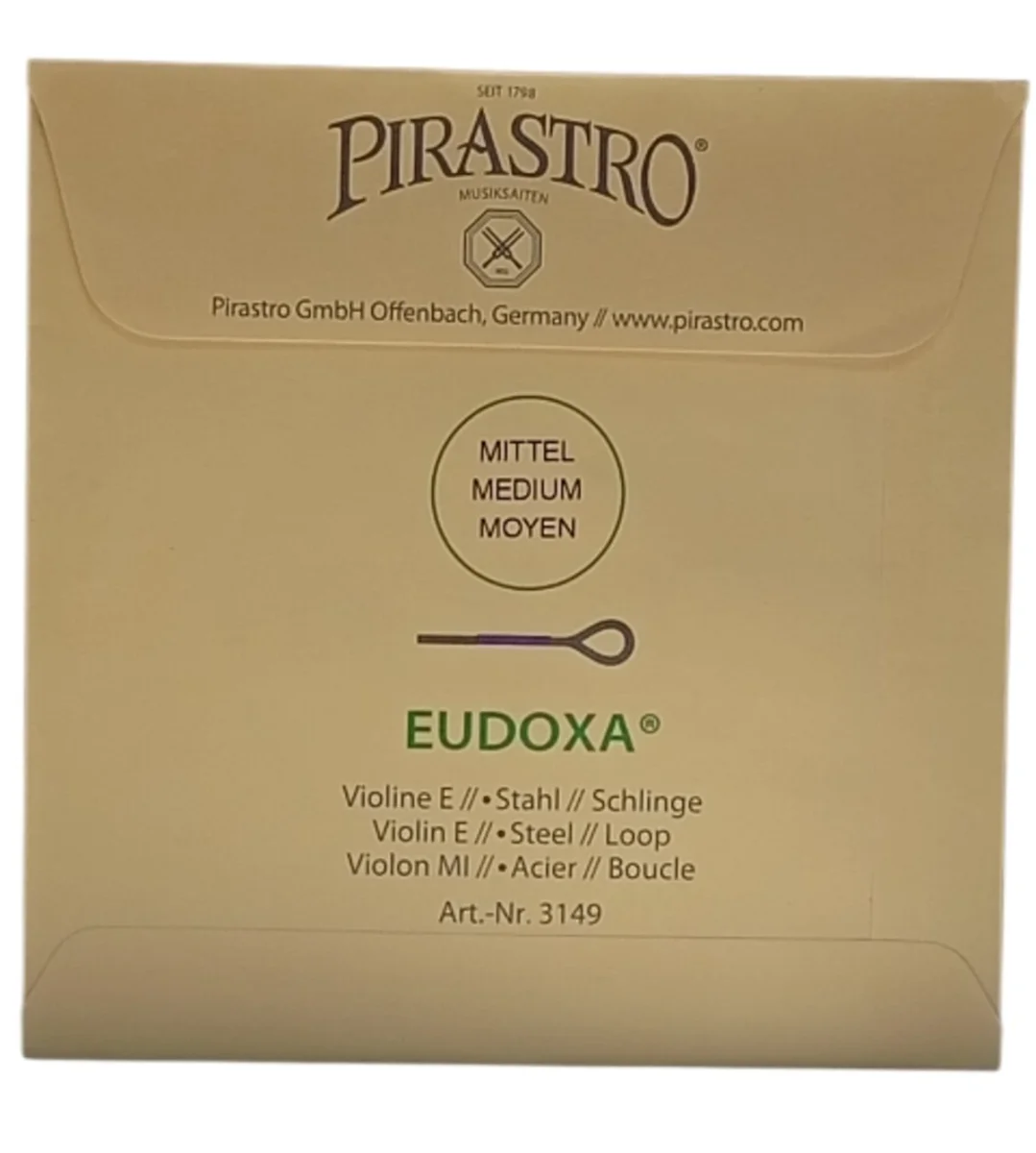 Cuerda MI/ojillo p. violín, Pirastro Eudoxa, acero