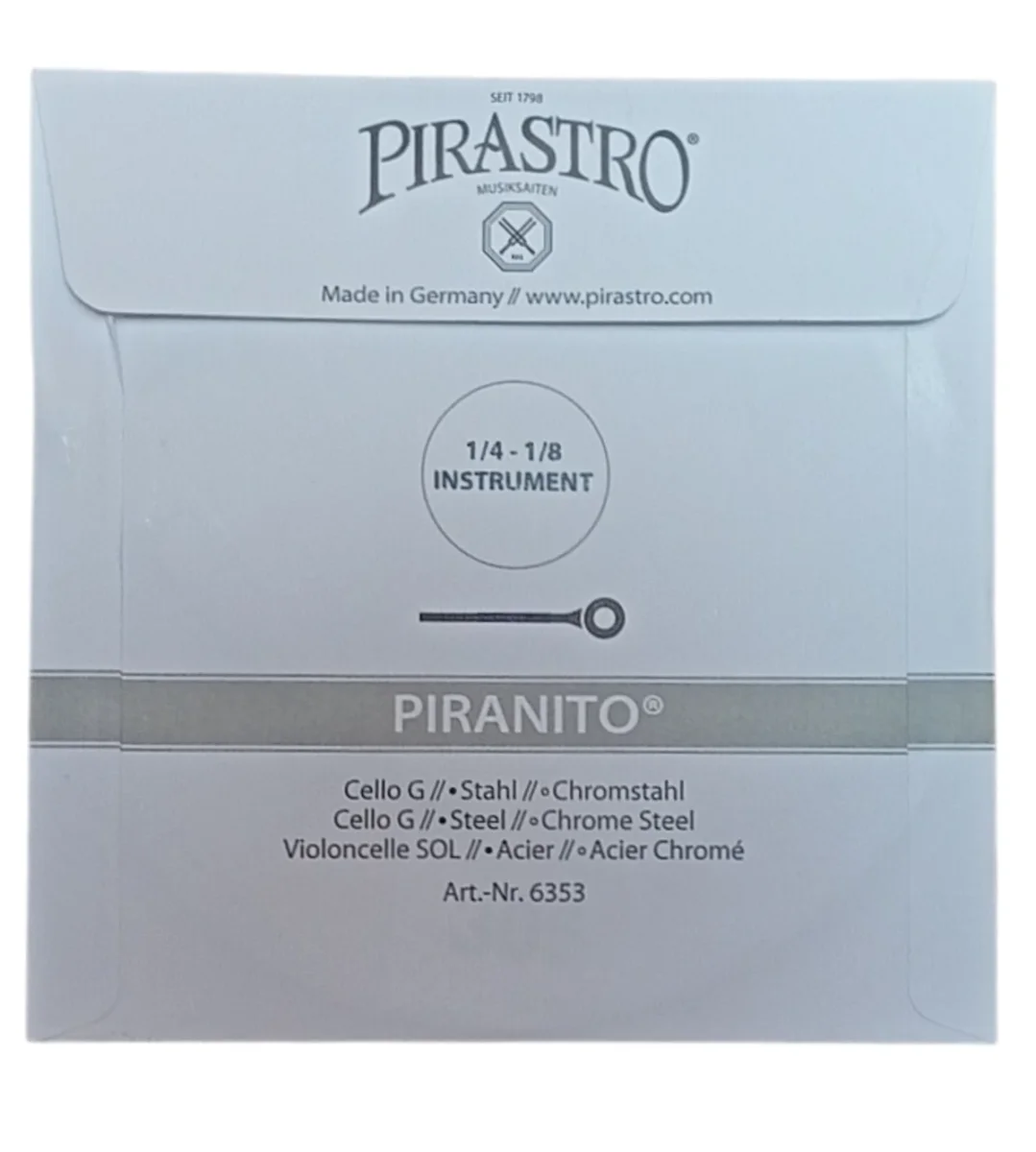 Cuerda SOL p. violonchelo 1/4-1/8, Piranito