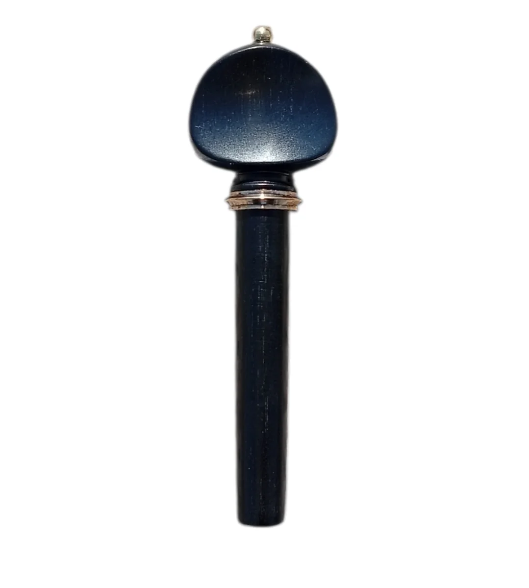 Clavija violín Suizo, ébano con bolita y collar dorado