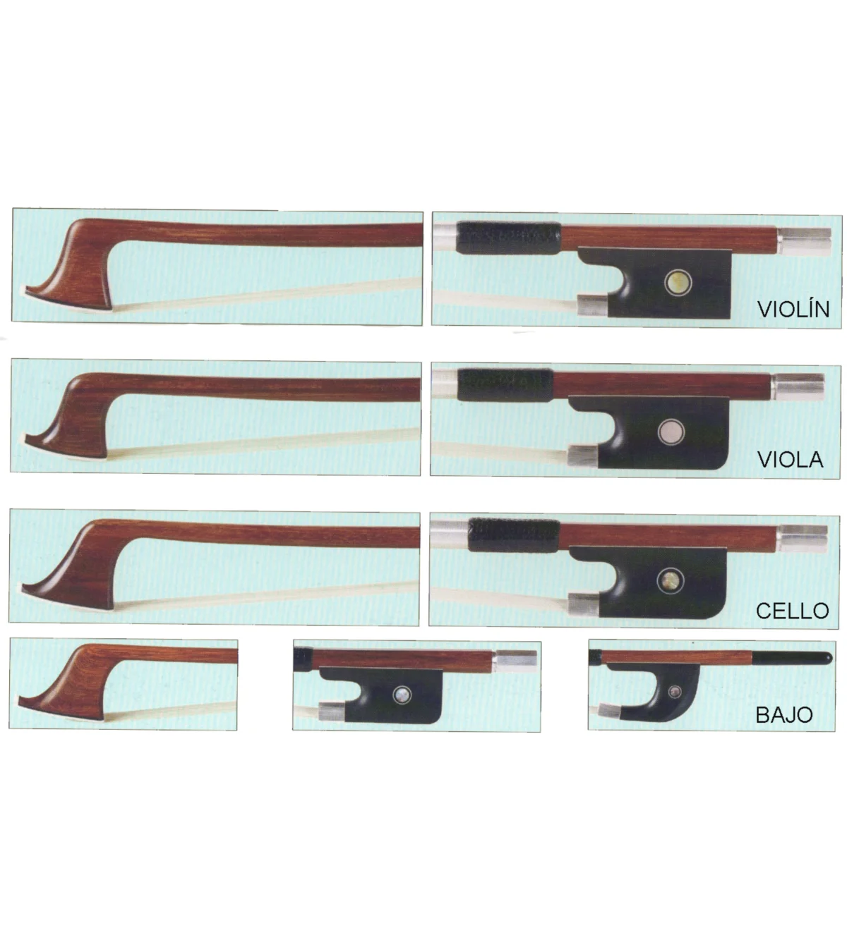 Arco de mejor calidad bajo, talón plata francés