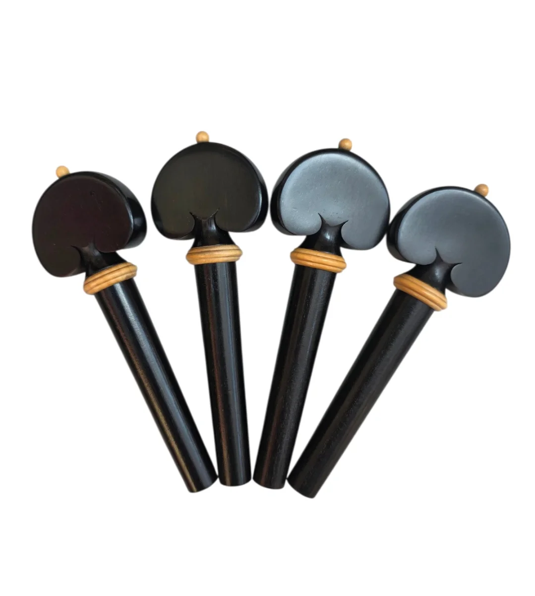 Jgo clavijas acura cello corazón, ébano con beige