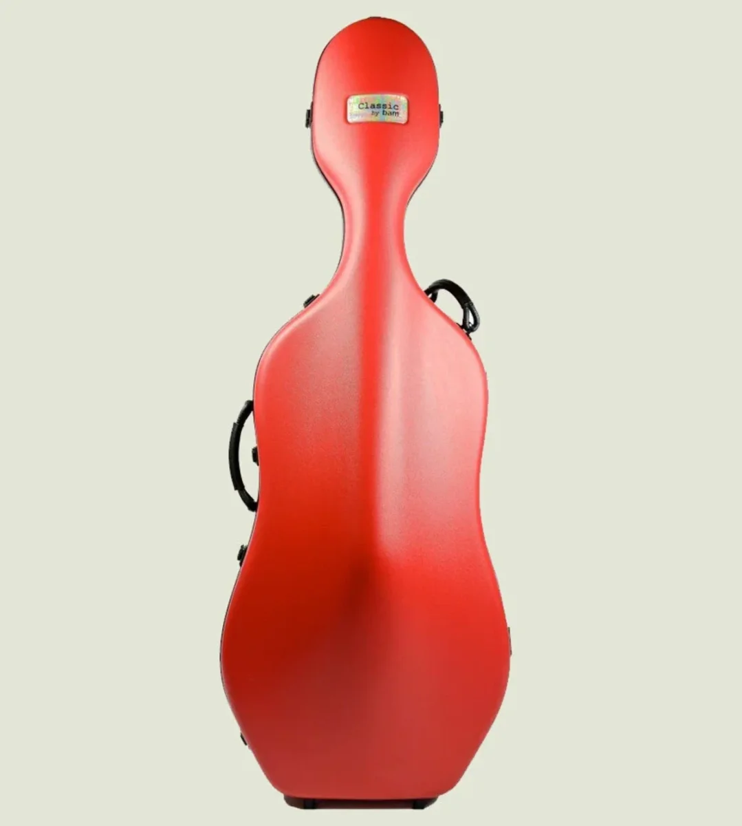 Estuche con ruedas, para violonchelo BAM Classic, rojo