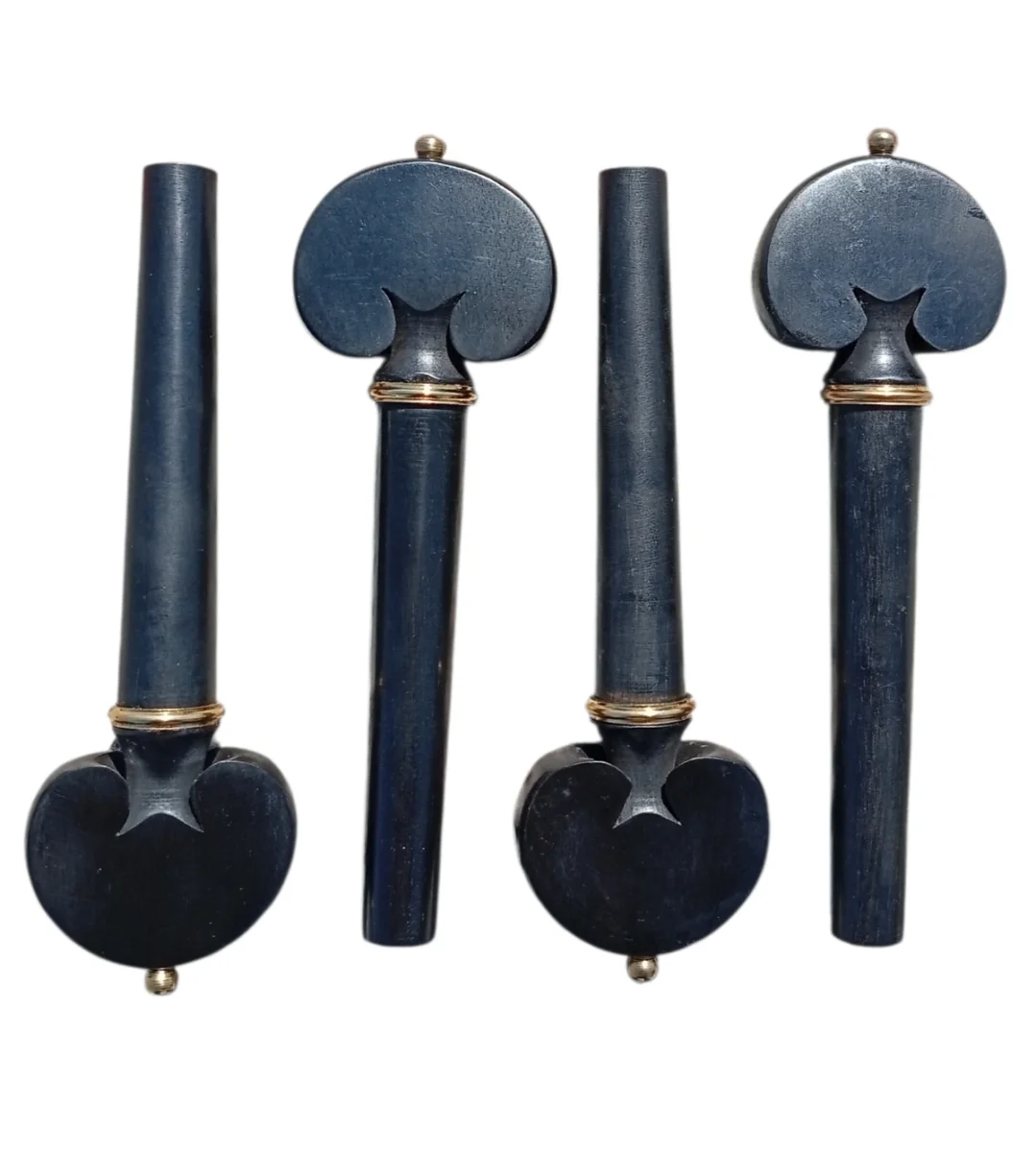 Jgo clavija cello Corazon ébano con dorado DETALLE