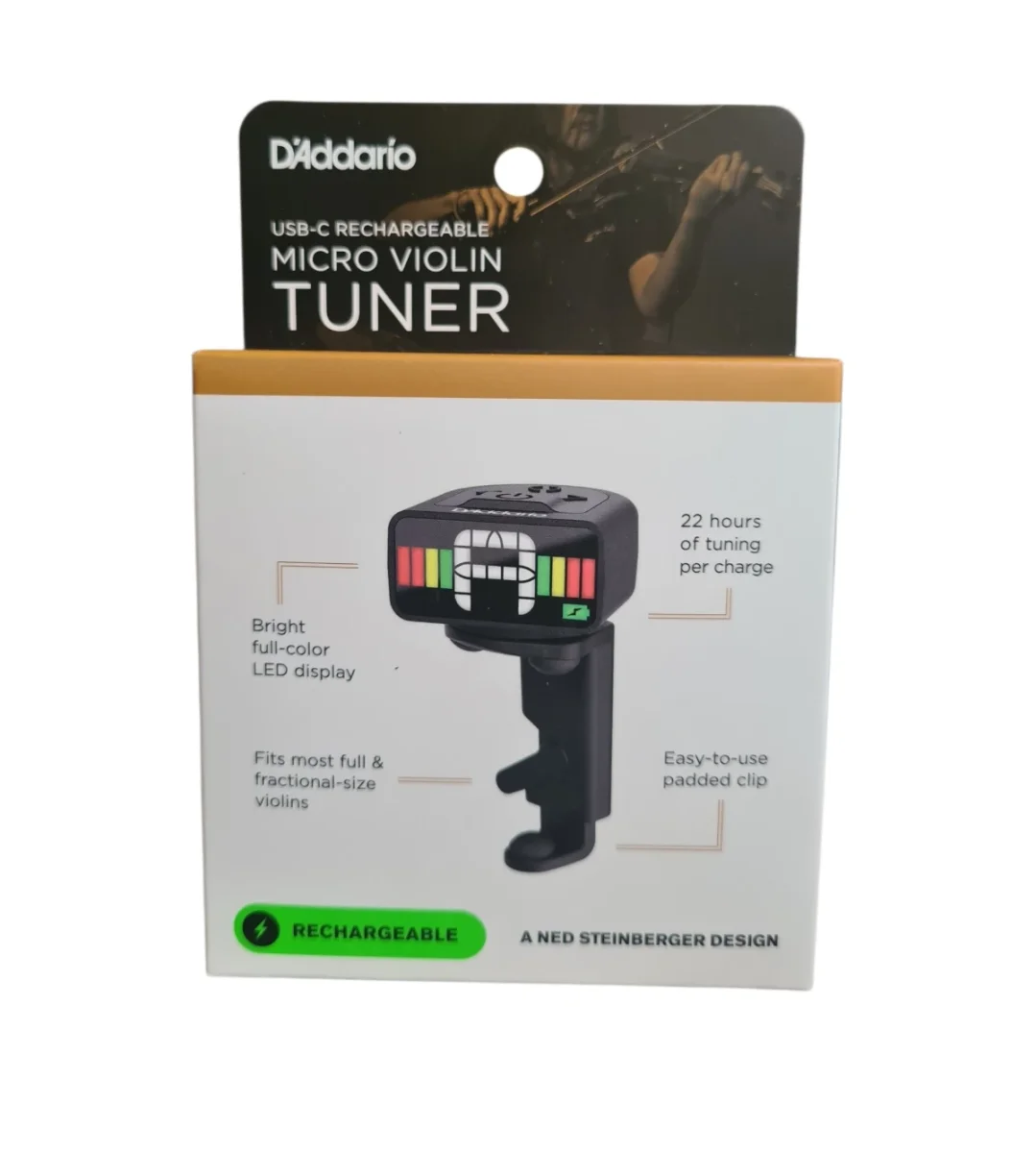 Afinador electrónico recargable p/violín