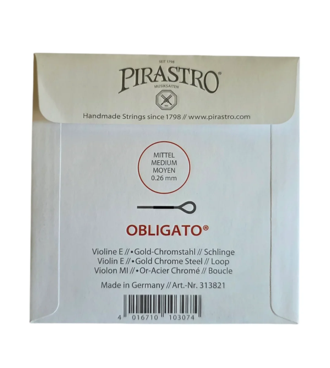 Cuerda MI/oro p. violín, Obligato loop